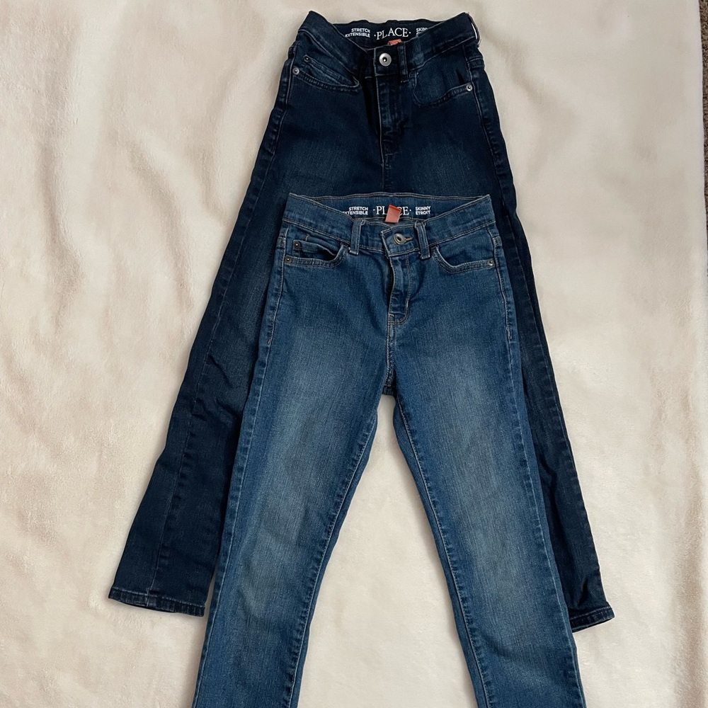 Children’s Place Boy’s Skinny Jeans in Dark and Medium Blue